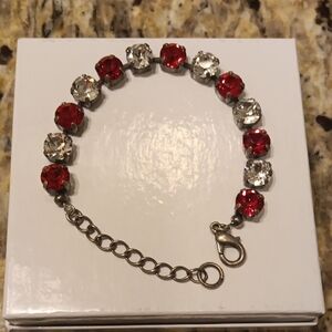 Elegant Red and Clear Crystal Bracelet